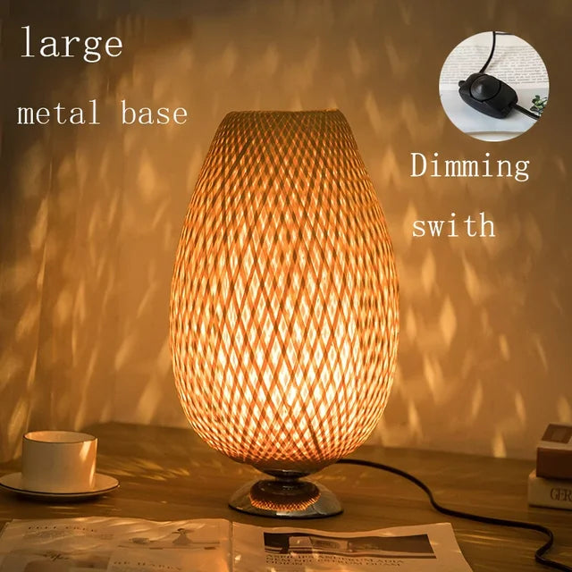 Vintage Bamboo Accent Table Lamp