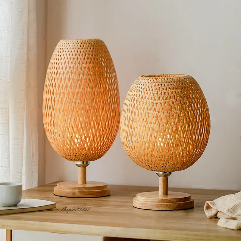 Vintage Bamboo Accent Table Lamp