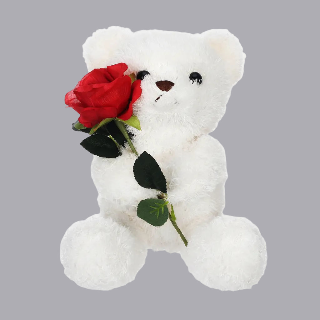 Rose Bear Plush Toy - Cute Valentine's Day Gift