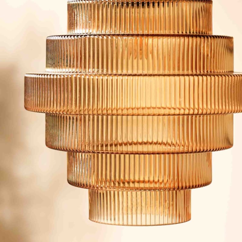 Brass Bottle-Shaped Glass Pendant Light