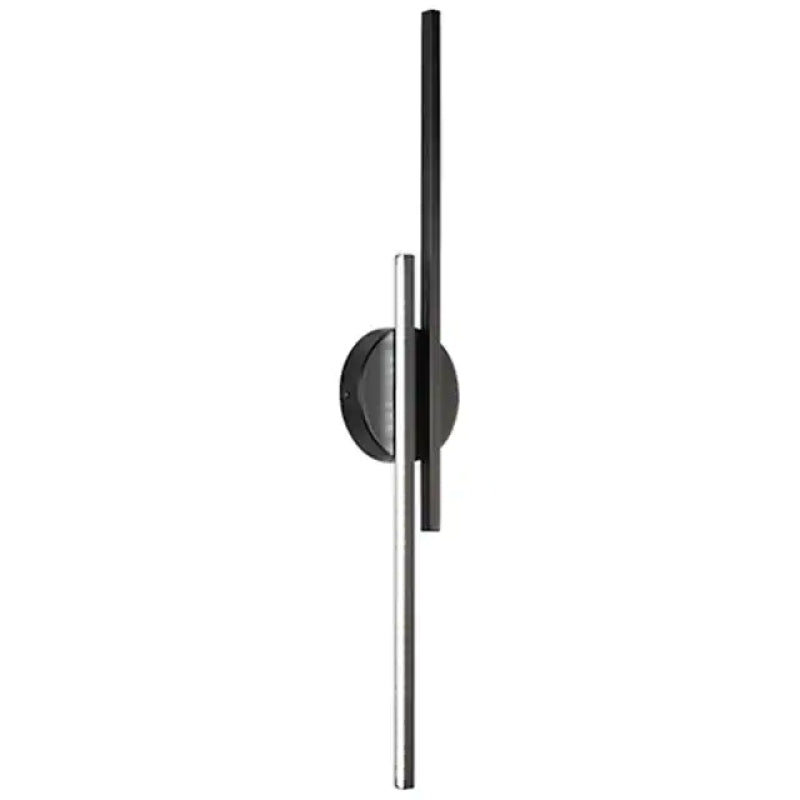 Alana Twin Linear LED Wall Sconce in Black and White Metal for Bedrooms