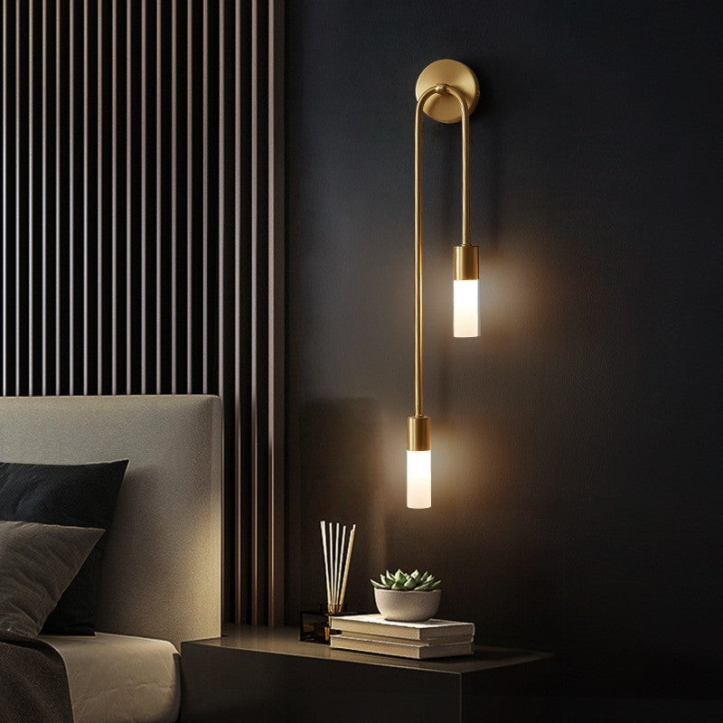 Meza Gold 2-Light Stick Wall Sconce for Living Rooms