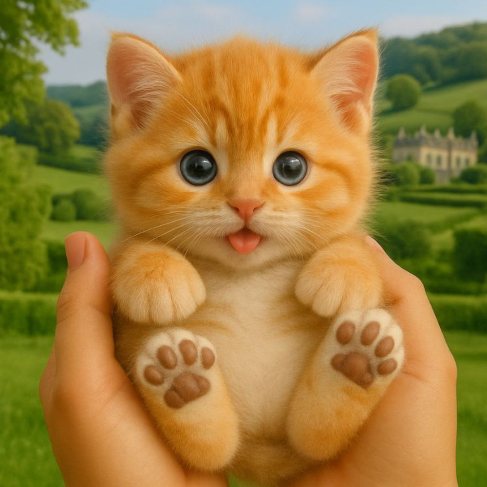 Realistic Interactive Orange Tabby Robot Kitten – Walking & Meowing Electronic Pet Toy