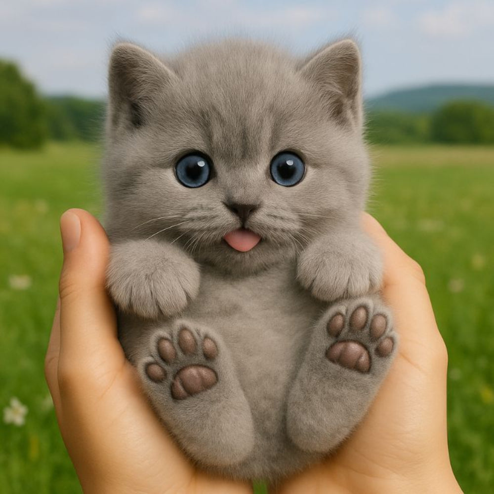 Realistic British Shorthair Robot Kitten – Grey Electronic Cat | Walks, Meows & Wags Tail