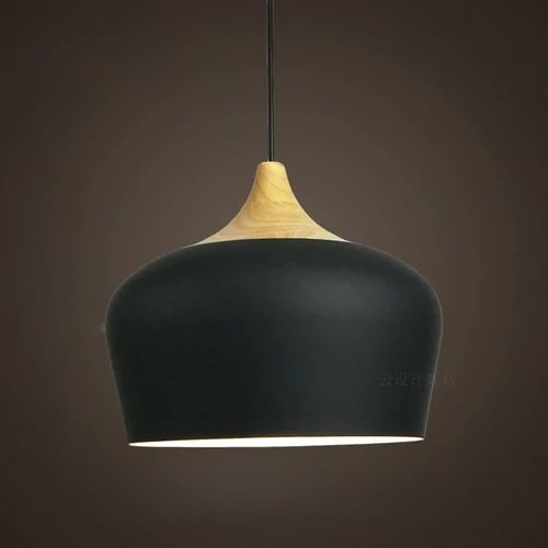 Metal and Wood Pendant Lights in Soft Pastel Tones