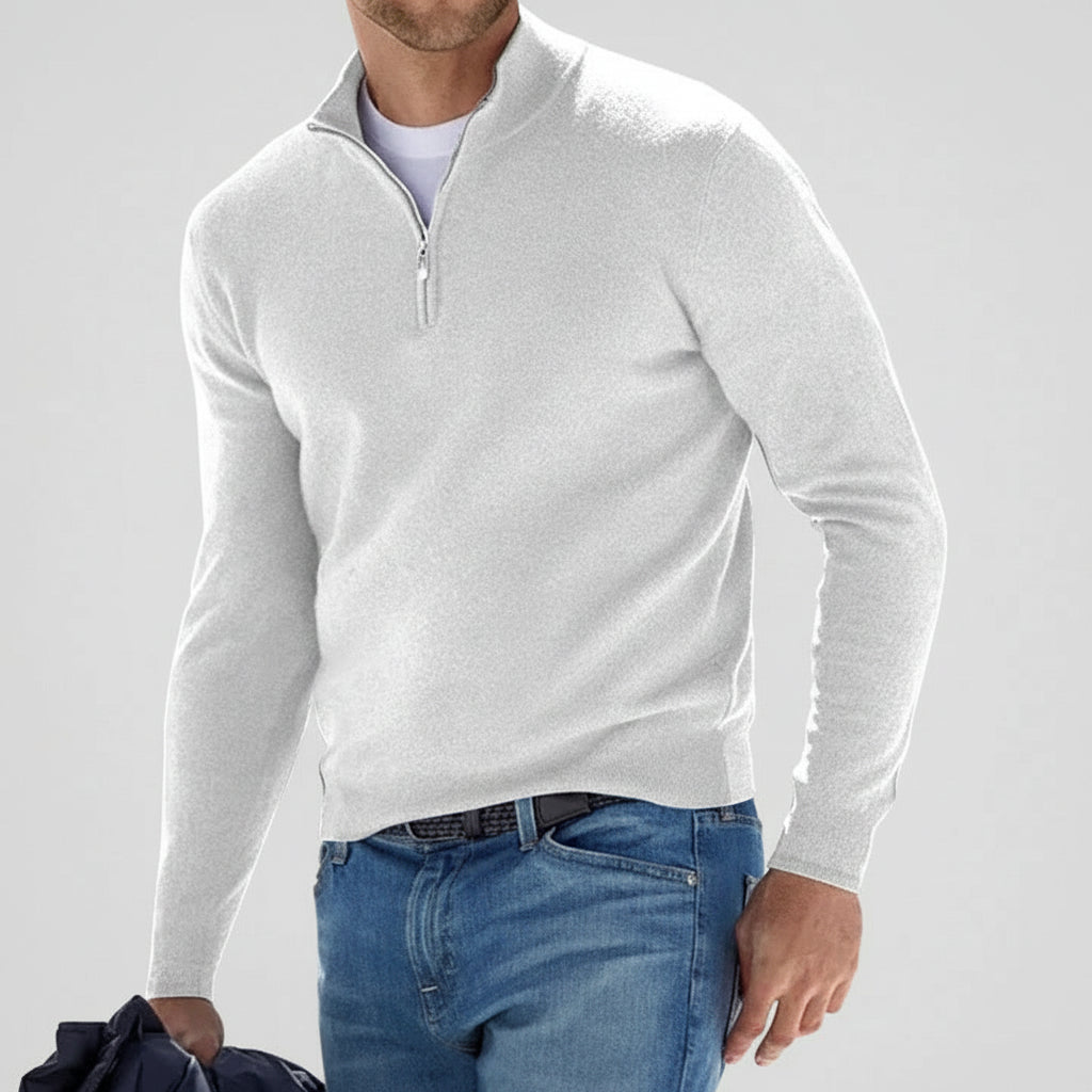 Casual Zip-Up Knit Sweater for Men
