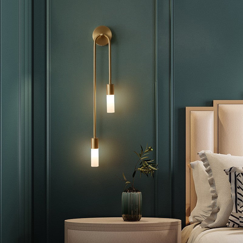 Meza Gold 2-Light Stick Wall Sconce for Living Rooms