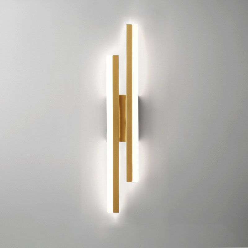 Modern Black and Gold LED Wall Sconce - Acrylic & Metal