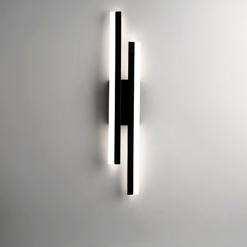 Modern Black and Gold LED Wall Sconce - Acrylic & Metal