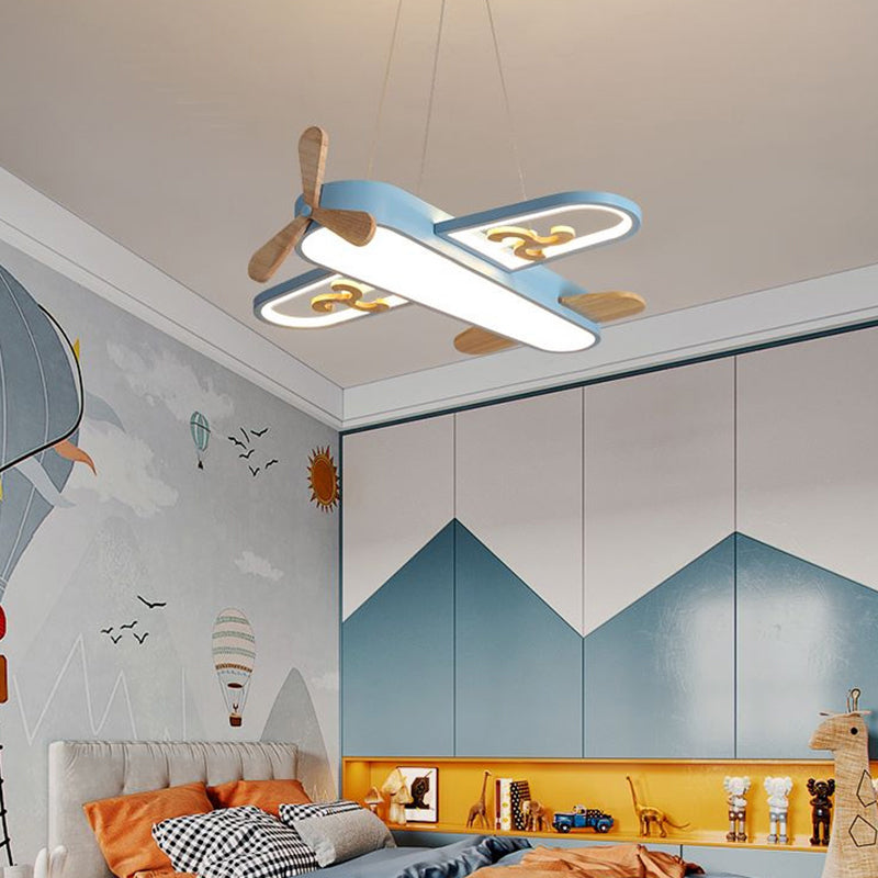 Airplane-Shaped LED Chandelier for Kids' Bedroom