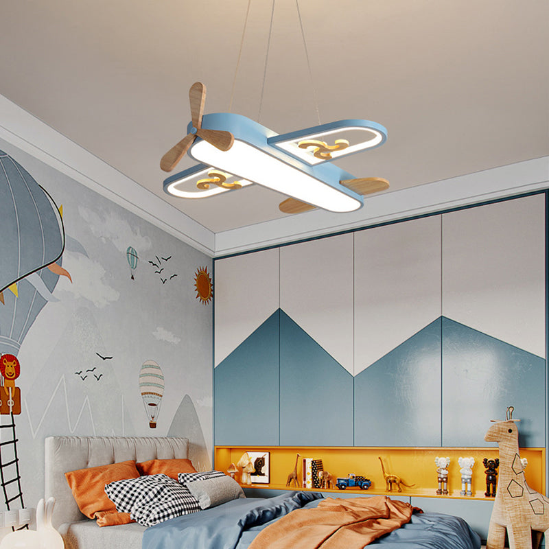 Airplane-Shaped LED Chandelier for Kids' Bedroom