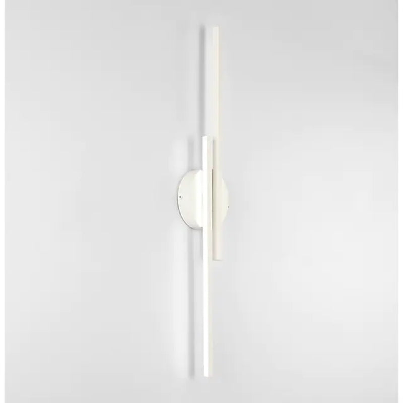 Alana Twin Linear LED Wall Sconce in Black and White Metal for Bedrooms