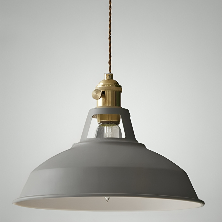Single-Bulb Industrial Metal Pendant Light for Dining Spaces
