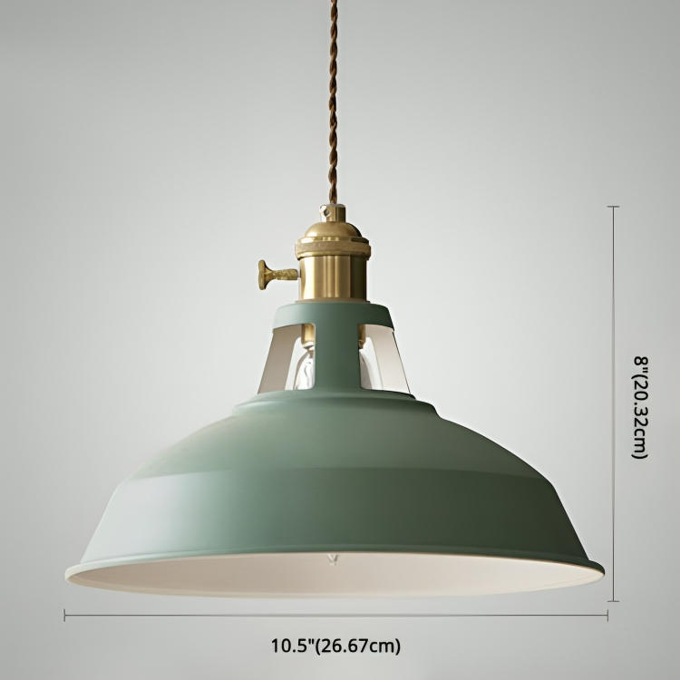 Single-Bulb Industrial Metal Pendant Light for Dining Spaces