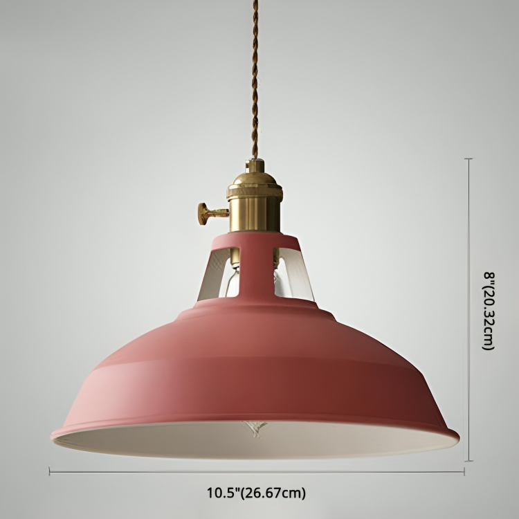 Single-Bulb Industrial Metal Pendant Light for Dining Spaces
