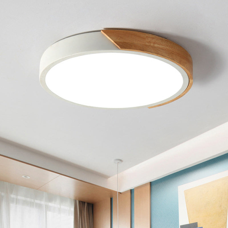 Round Acrylic & Metal LED Flush-Mount Ceiling Light for Bedrooms