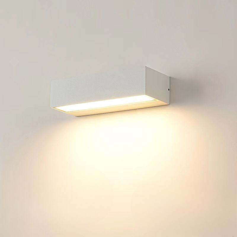 Sleek Linear White LED Wall Light for Bathroom, Bedroom, or Living Room – Metal and Acrylic