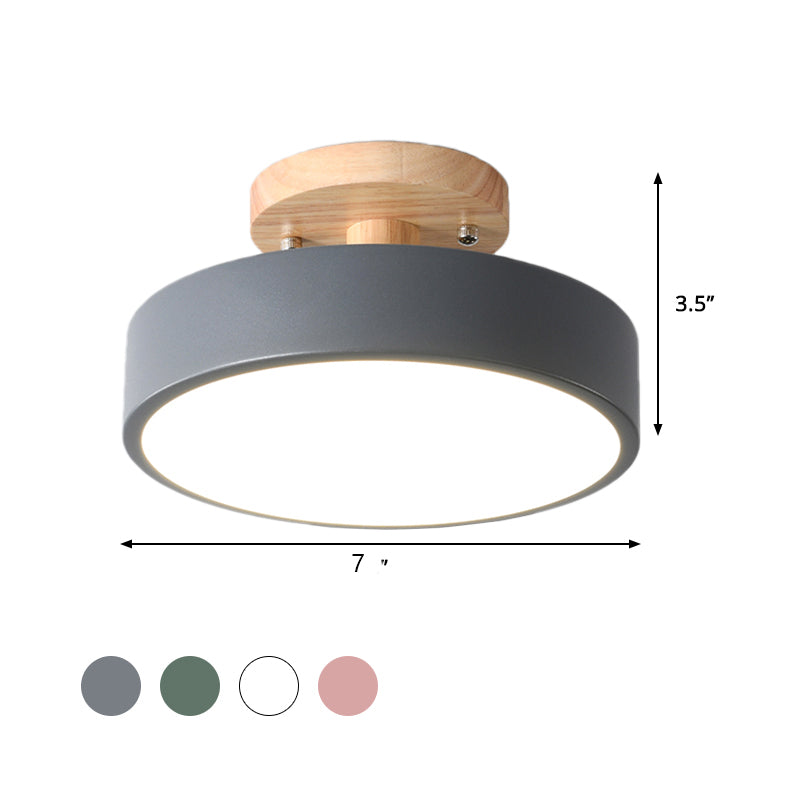 Wooden Scandinavian LED Ceiling Light for Hallways