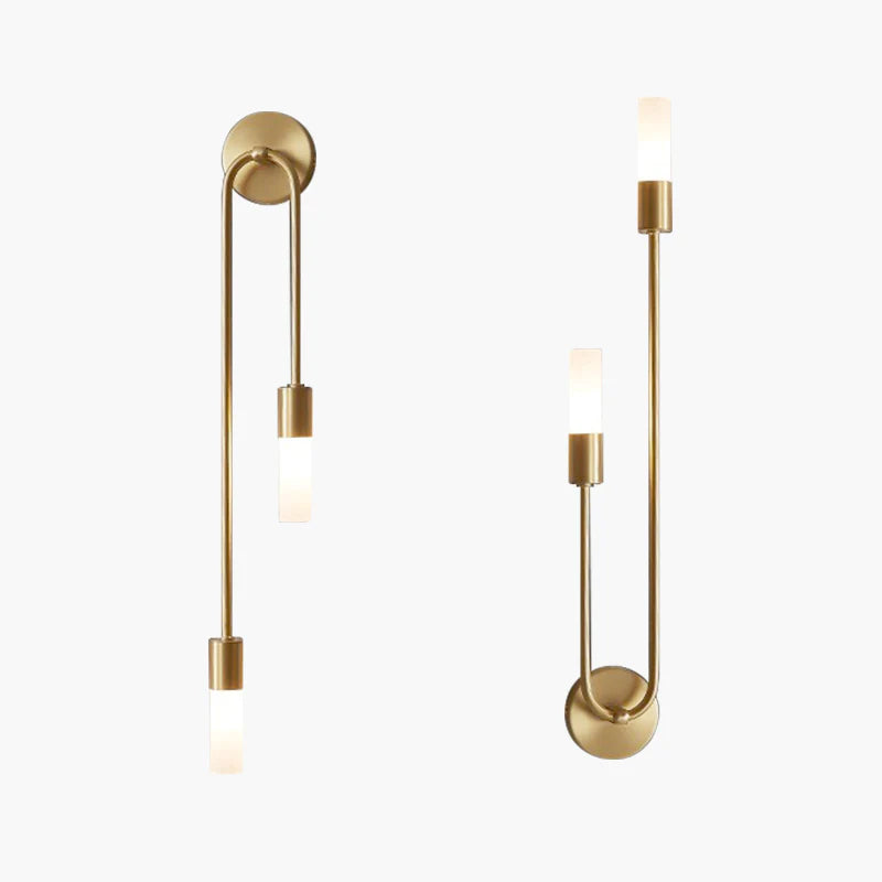 Meza Gold 2-Light Stick Wall Sconce for Living Rooms