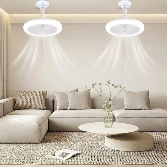 Remote-Controlled LED Ceiling Fan with Universal Light Fitting