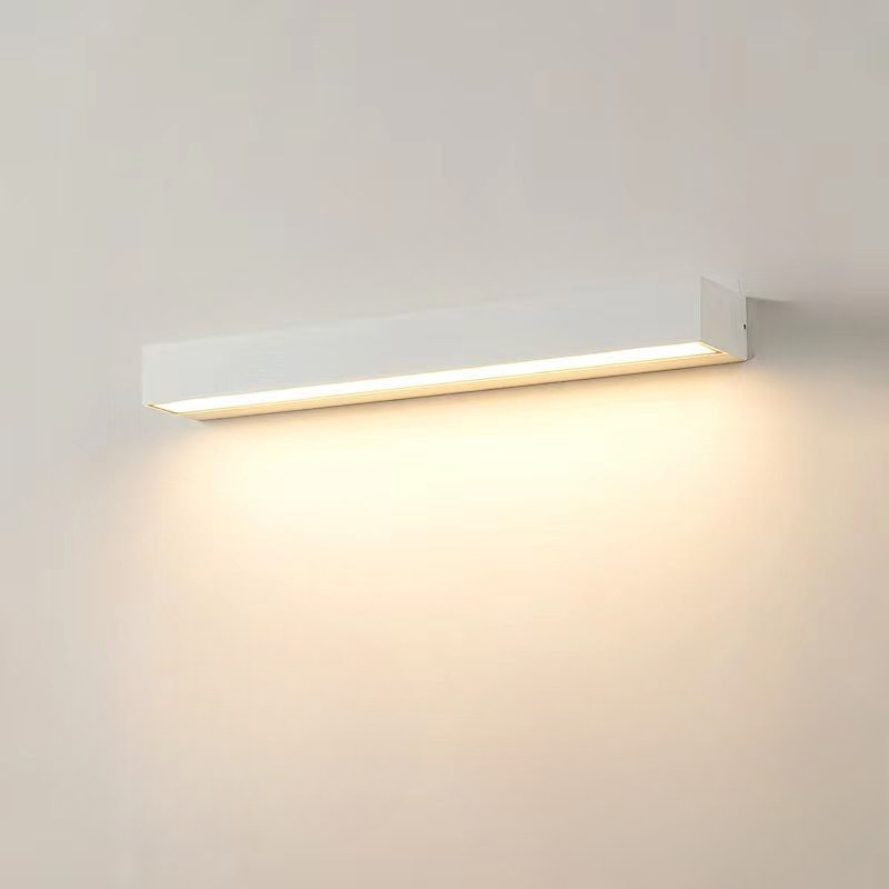 Sleek Linear White LED Wall Light for Bathroom, Bedroom, or Living Room – Metal and Acrylic
