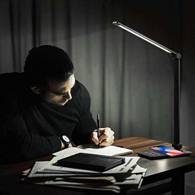 LED Desk Lamp with Wireless Charger and Touch Control – 5 Color Modes and Full Dimming