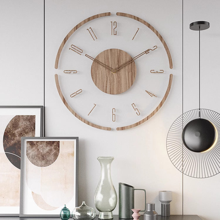 Nordic-Inspired Solid Wood Wall Clock, 14-Inch