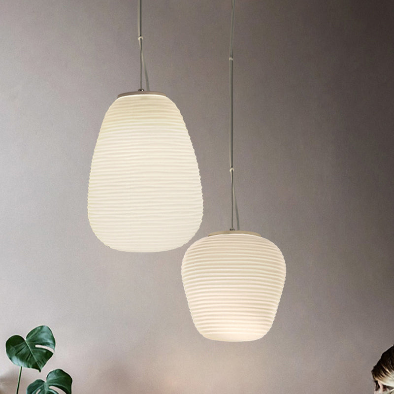 Ribbed Glass Ceiling Pendant Light