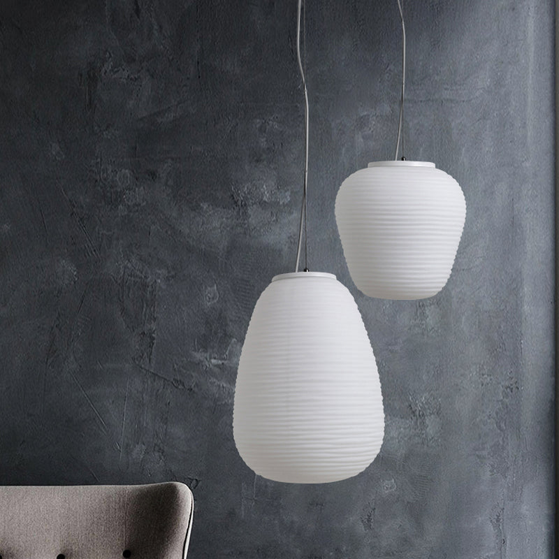 Ribbed Glass Ceiling Pendant Light