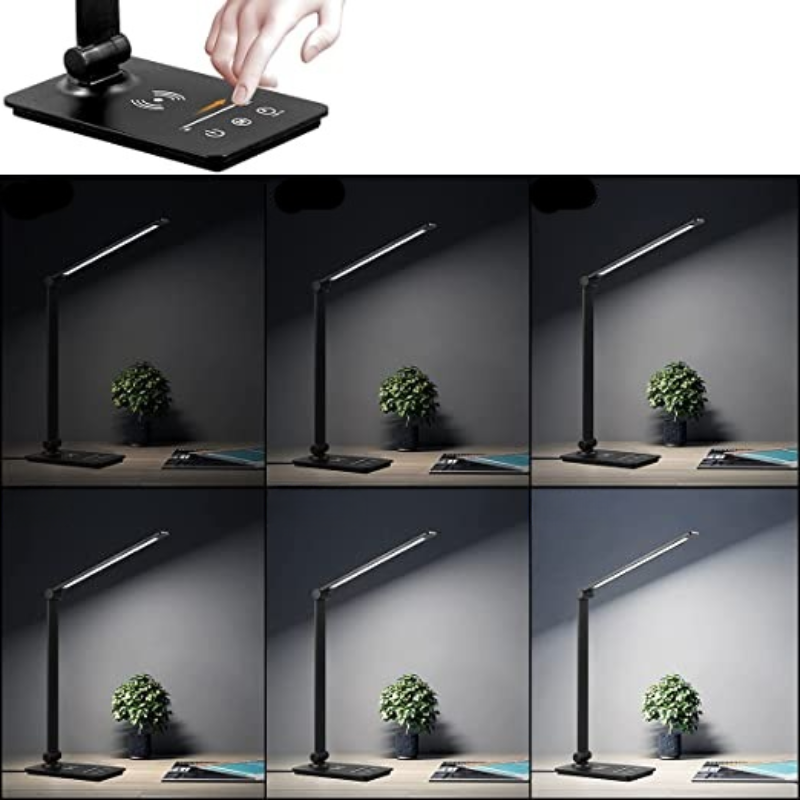 LED Desk Lamp with Wireless Charger and Touch Control – 5 Color Modes and Full Dimming