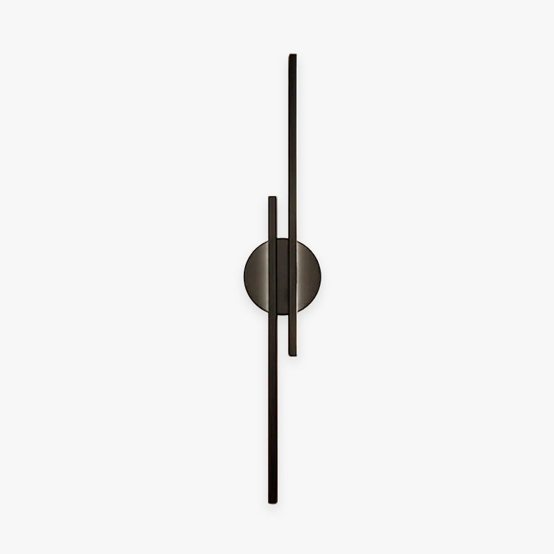 Alana Twin Linear LED Wall Sconce in Black and White Metal for Bedrooms