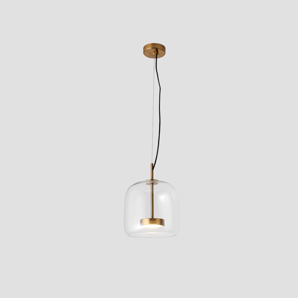 Golden Metal & Glass Retro LED Pendant Light