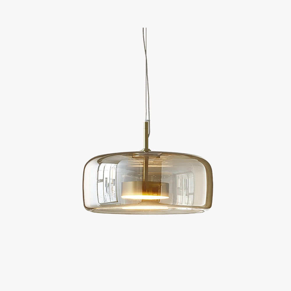Golden Metal & Glass Retro LED Pendant Light