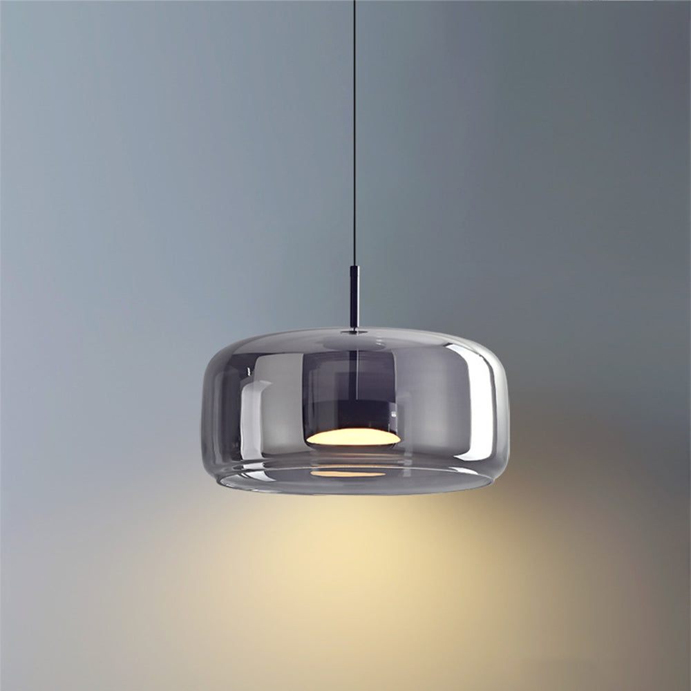 Golden Metal & Glass Retro LED Pendant Light