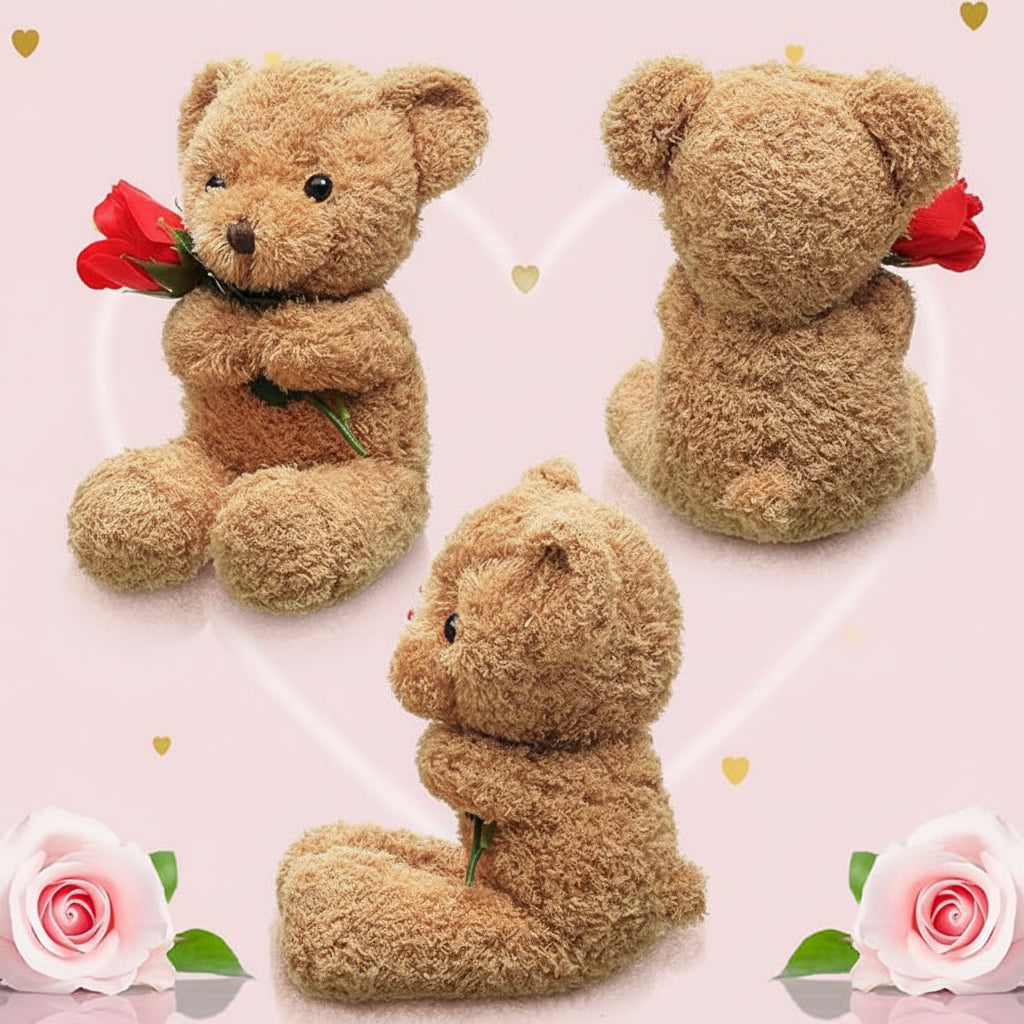 Rose-Shaped Teddy Bear Plush Valentine's Gift