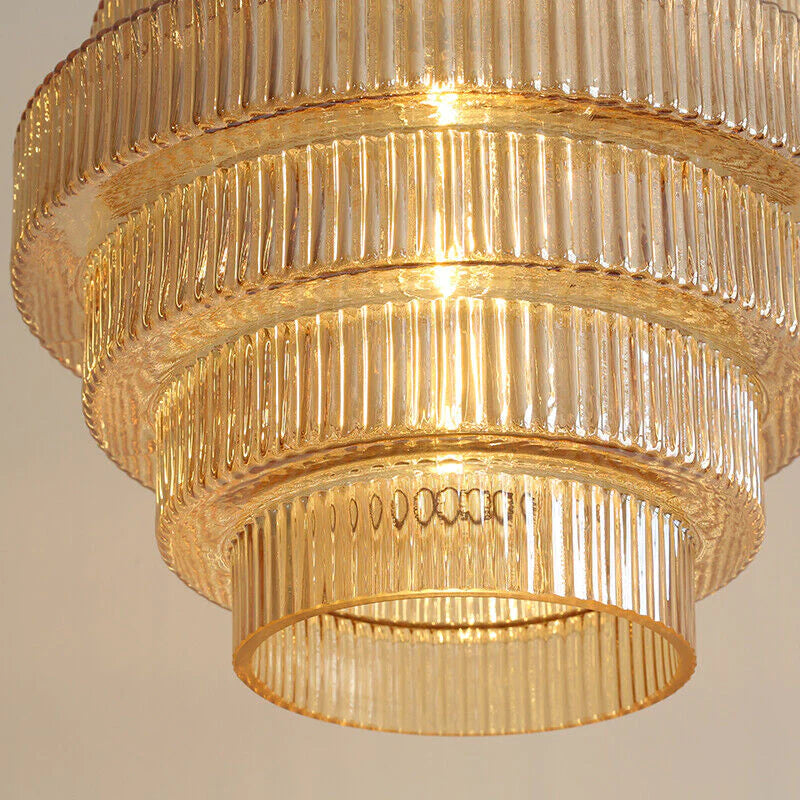 Brass Bottle-Shaped Glass Pendant Light