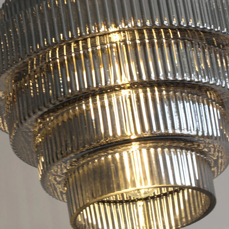 Brass Bottle-Shaped Glass Pendant Light