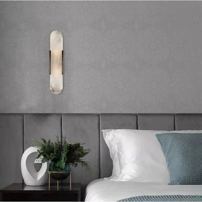 Black and Gold LED Wall Sconce - Metal & Dolomite