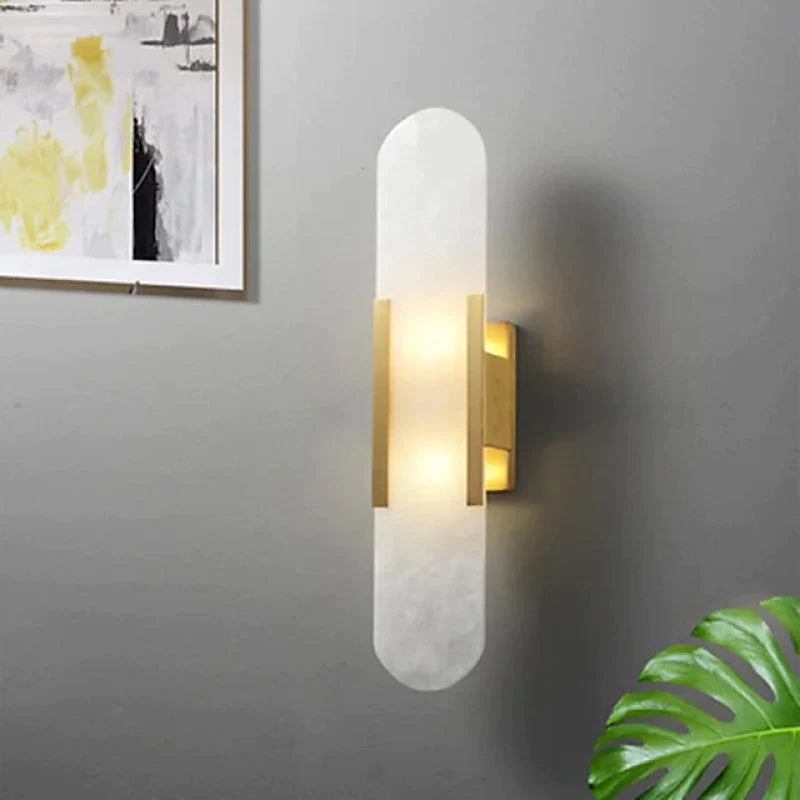 Black and Gold LED Wall Sconce - Metal & Dolomite