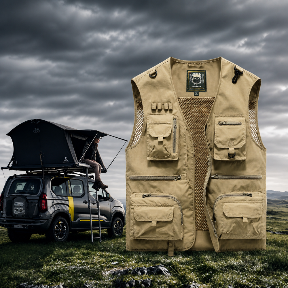 Men's Lightweight Multi-Pocket Zip Travel Vest