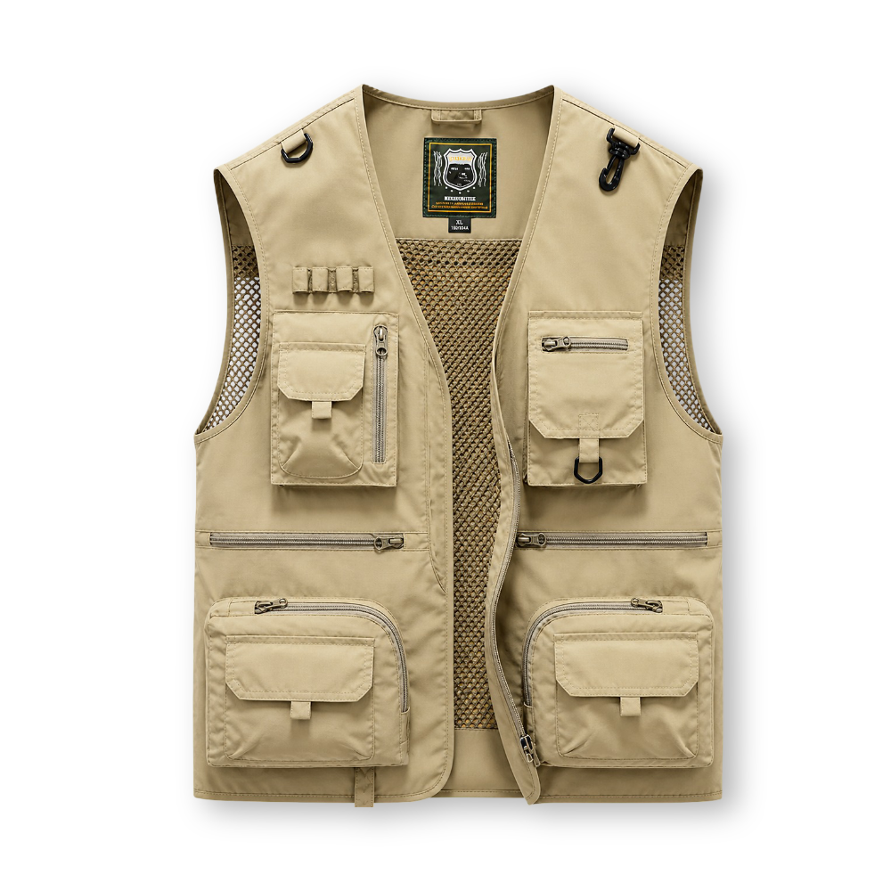Men's Lightweight Multi-Pocket Zip Travel Vest