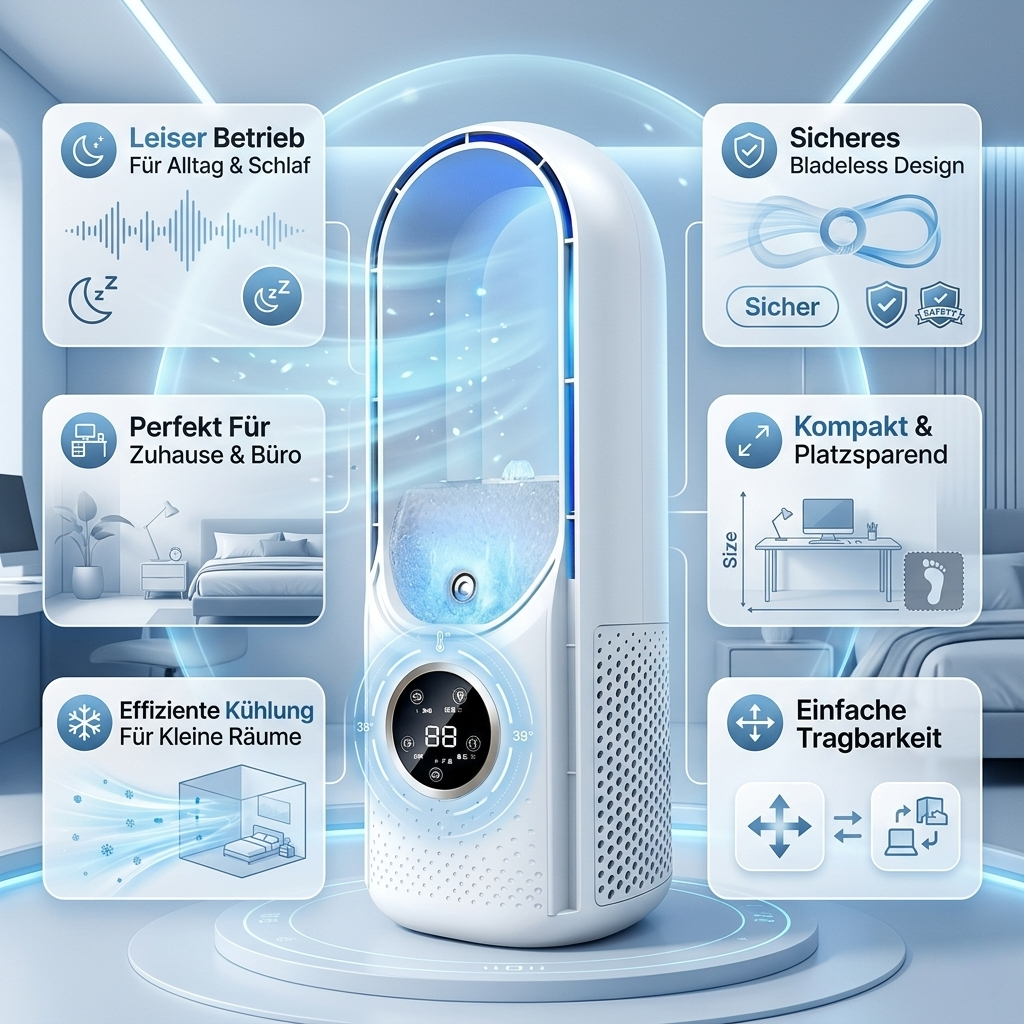 Bladeless Portable Mini Air Conditioner for Home or Office