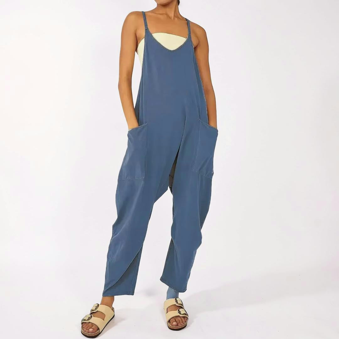 Women's Sleeveless Wide-Leg Casual Jumpsuit