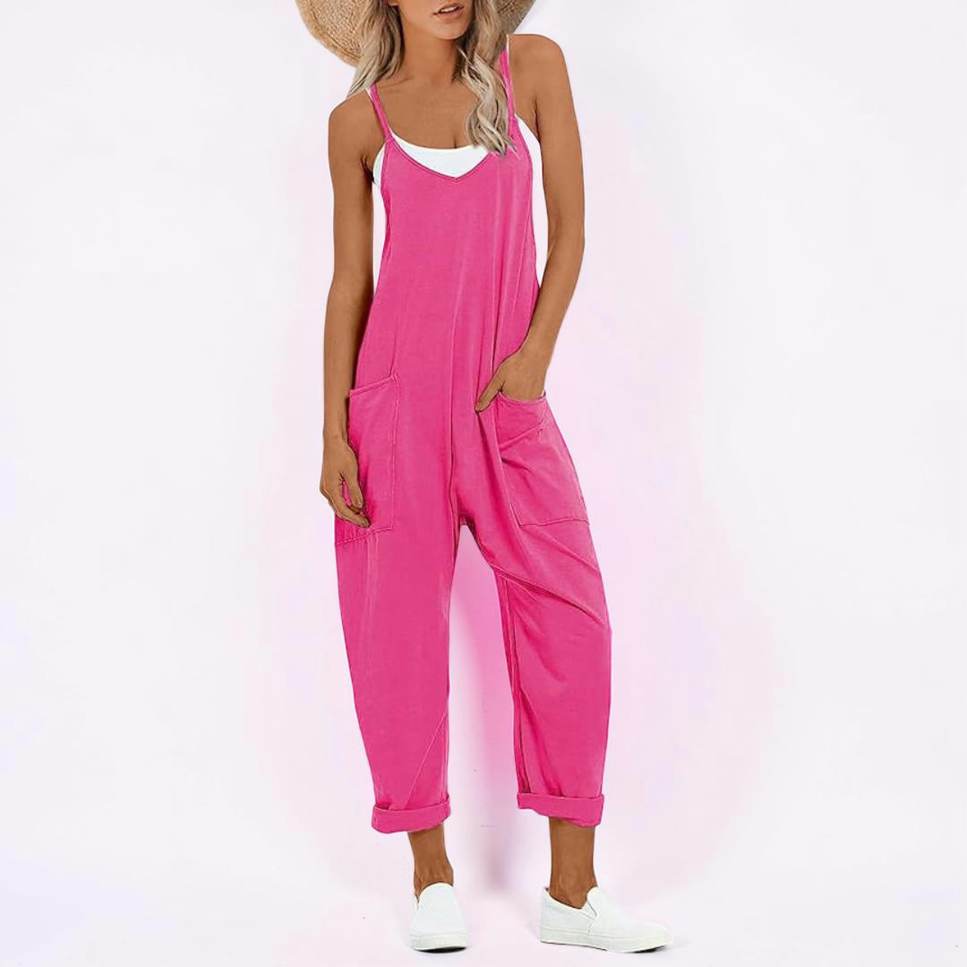 Women's Sleeveless Wide-Leg Casual Jumpsuit