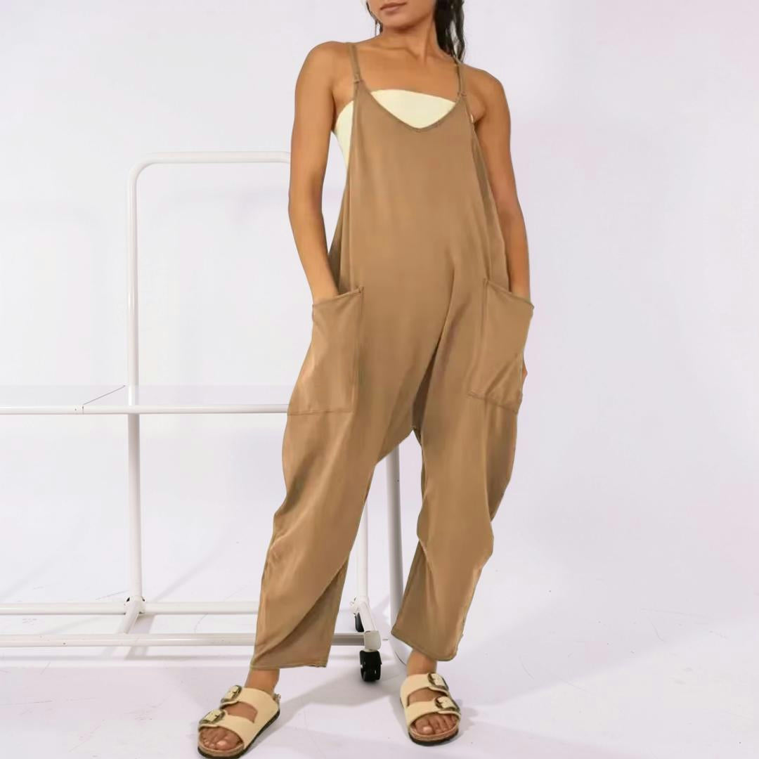 Women's Sleeveless Wide-Leg Casual Jumpsuit
