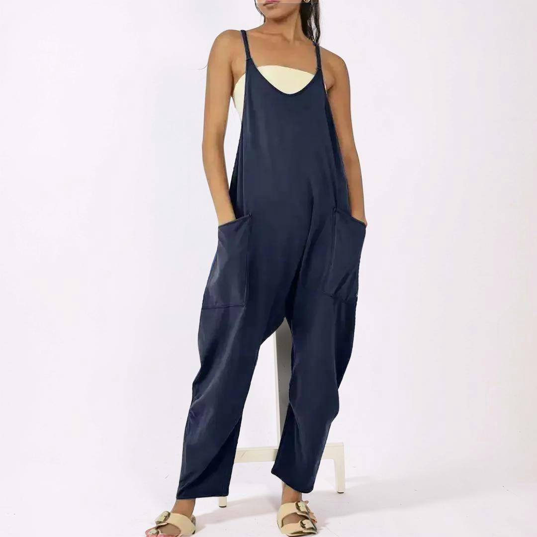 Women's Sleeveless Wide-Leg Casual Jumpsuit