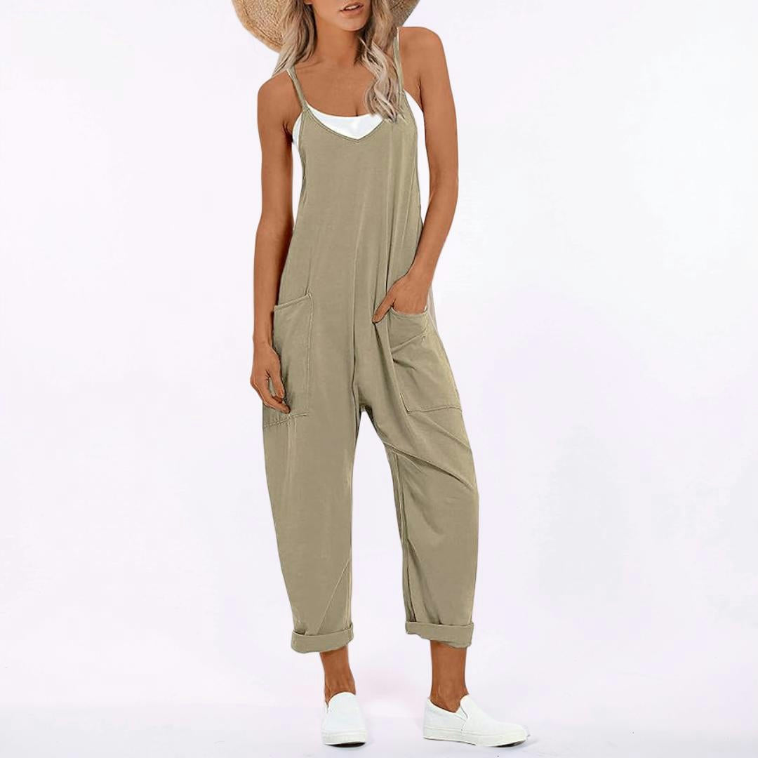 Women's Sleeveless Wide-Leg Casual Jumpsuit