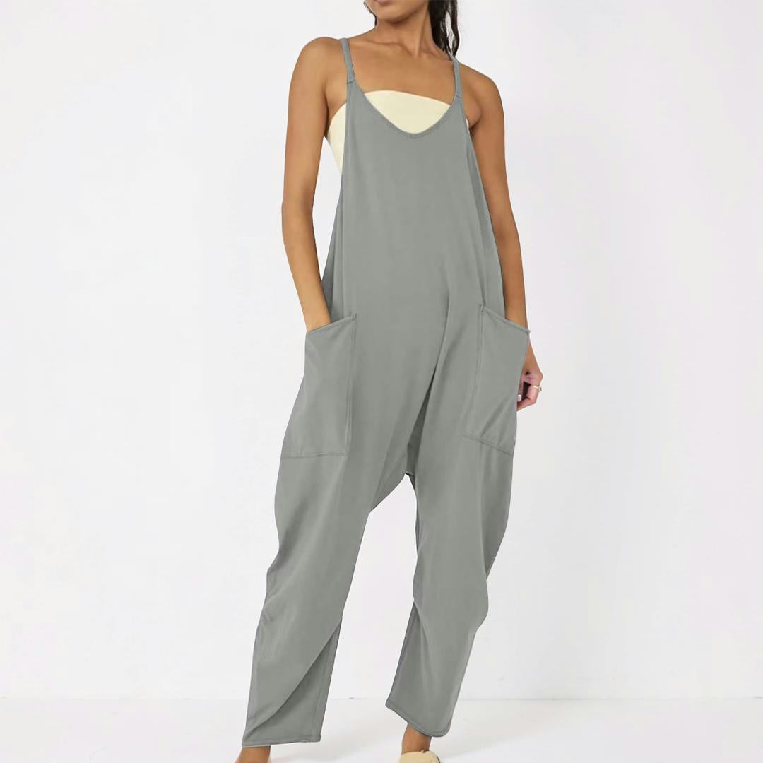 Women's Sleeveless Wide-Leg Casual Jumpsuit
