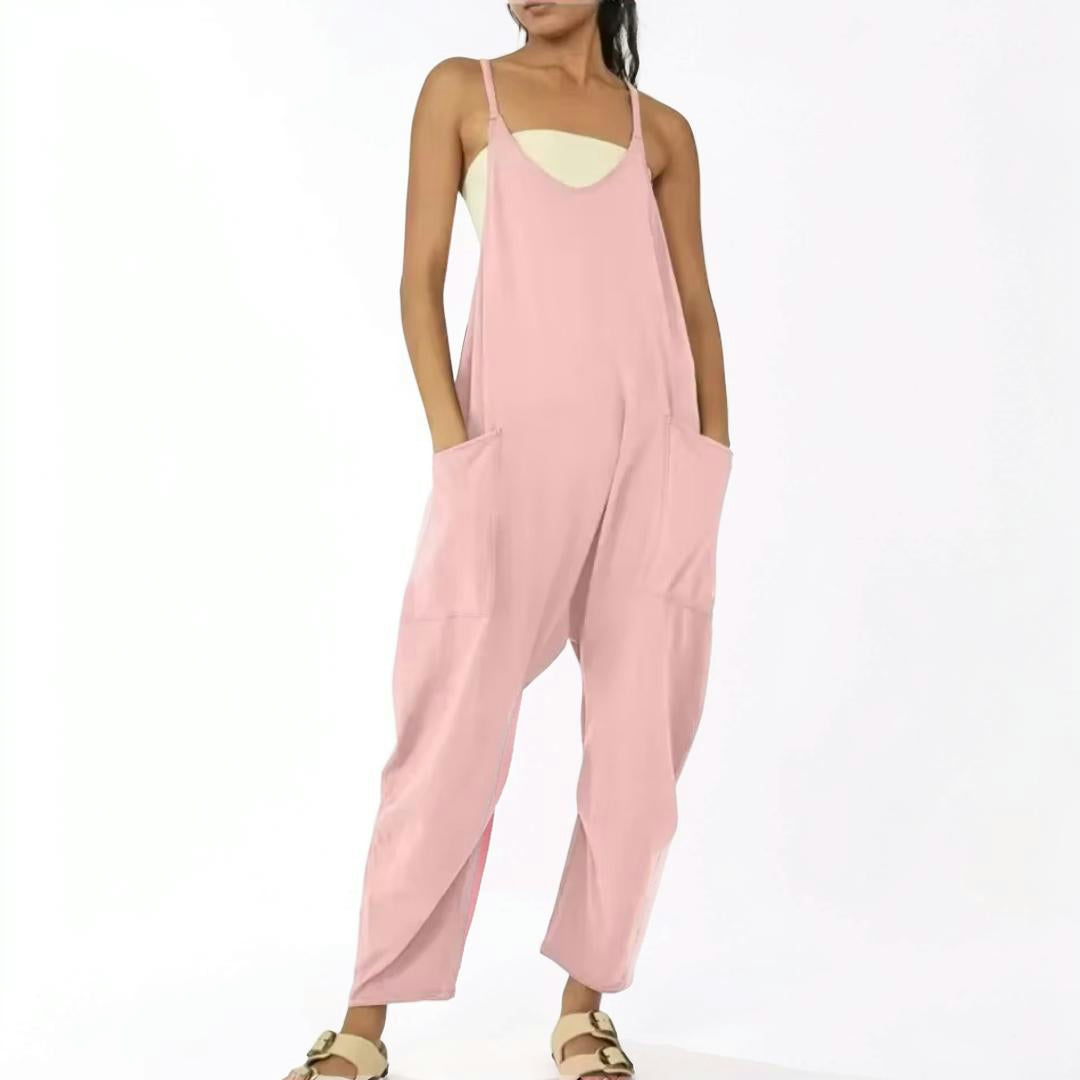 Women's Sleeveless Wide-Leg Casual Jumpsuit