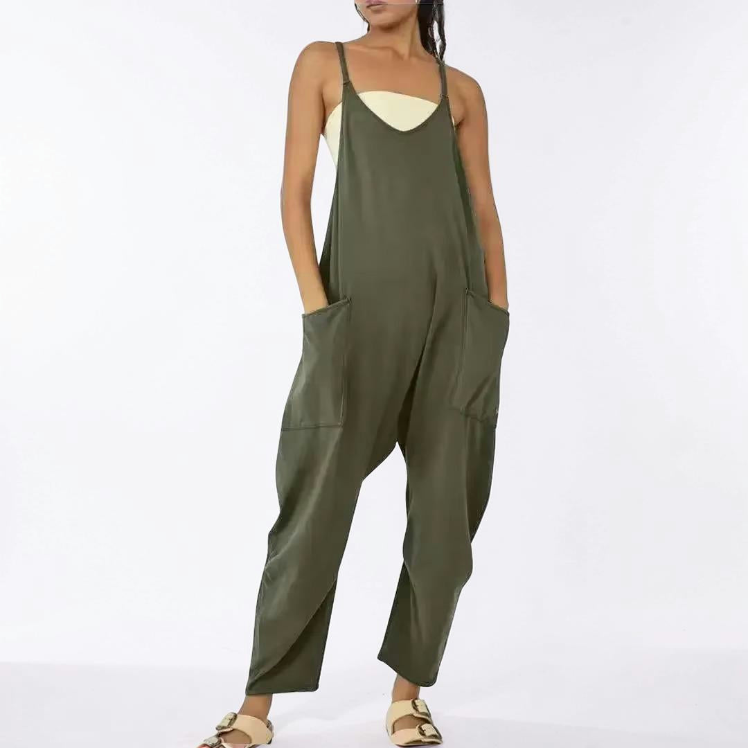 Women's Sleeveless Wide-Leg Casual Jumpsuit